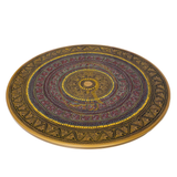 Handcrafted Black Naqshi Table – 24-Inch 3-Leg Wooden Accent Table for Home Décor