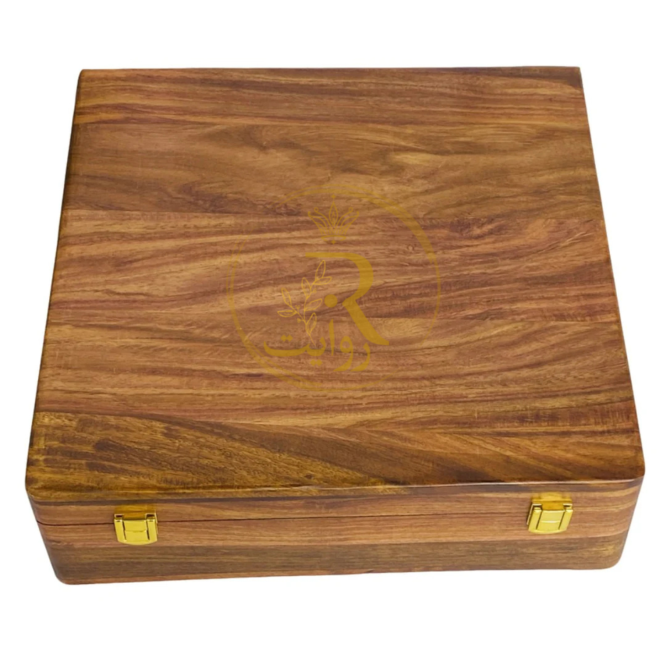 Handcrafted 15-Section Wooden Watch Box – Red Velvet Lining with Wooden Top Lid
