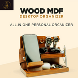Wooden MDF Desk Organizer – Phone Docking & Key Holder Stand