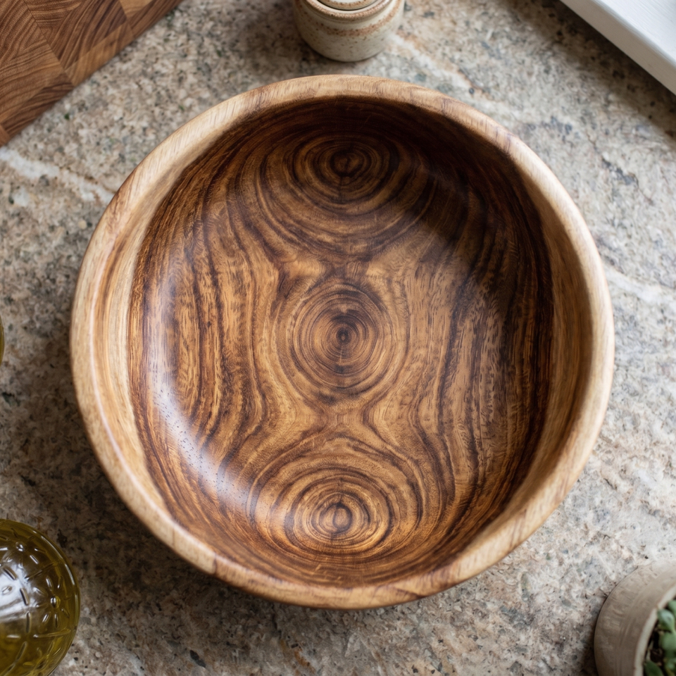 6 Inch Single Wooden Bowl Without Polish