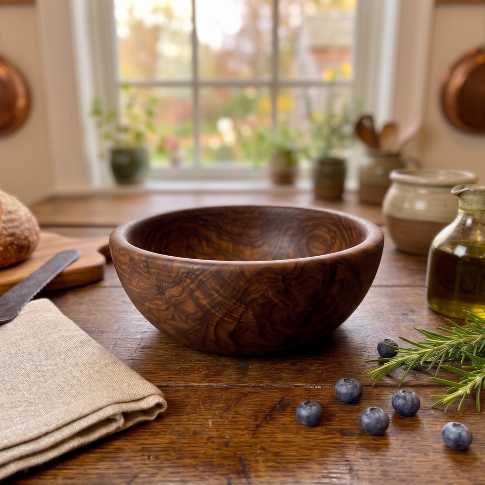 7 Inch Single Wooden Bowl With Polish