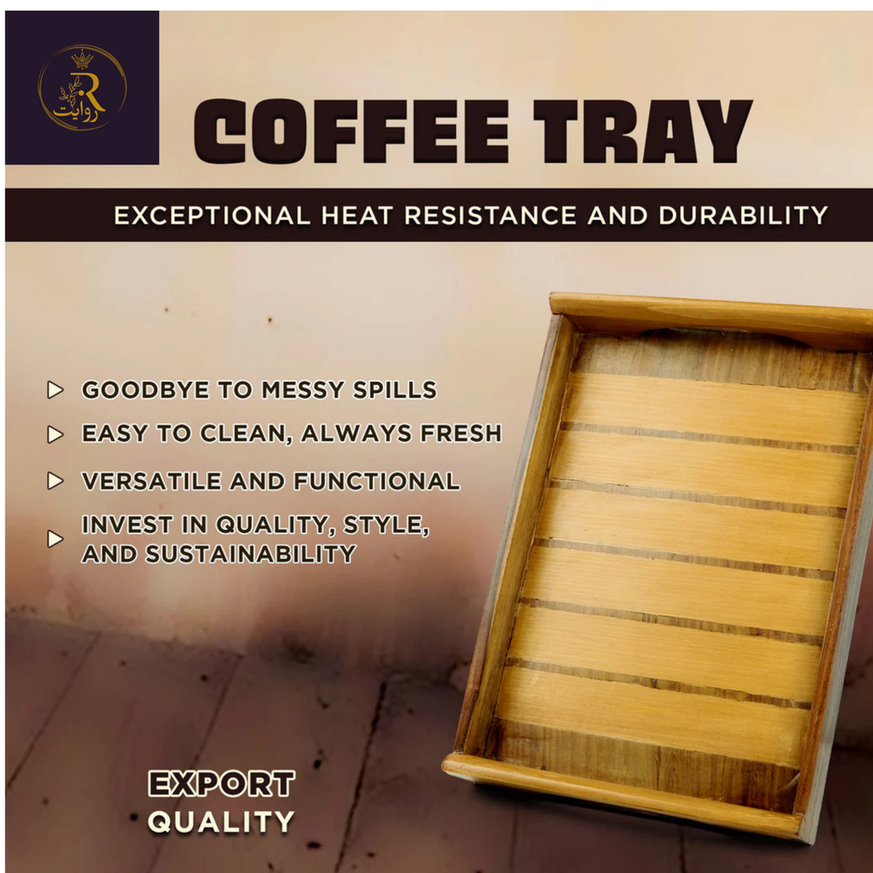 Handmade Wooden Breakfast & Coffee Serving Tray with Handles