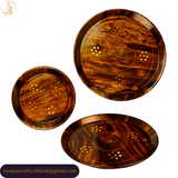 Handcrafted Sheesham Wood Plate Set of 3