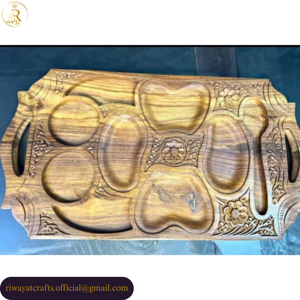 Handcrafted Wooden Dry Fruit Serving Tray