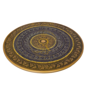 Handcrafted Black Naqshi Table – 24-Inch 3-Leg Wooden Accent Table for Home Décor