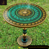 Naqashi Art Hand-Painted Round Wooden Coffee Table – 16" & 18"