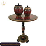 Naqashi Art Hand-Painted Round Wooden Coffee Table – 16" & 18"