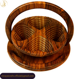 Handcrafted Foldable Wooden Dry Fruit Basket For Serving & Decor