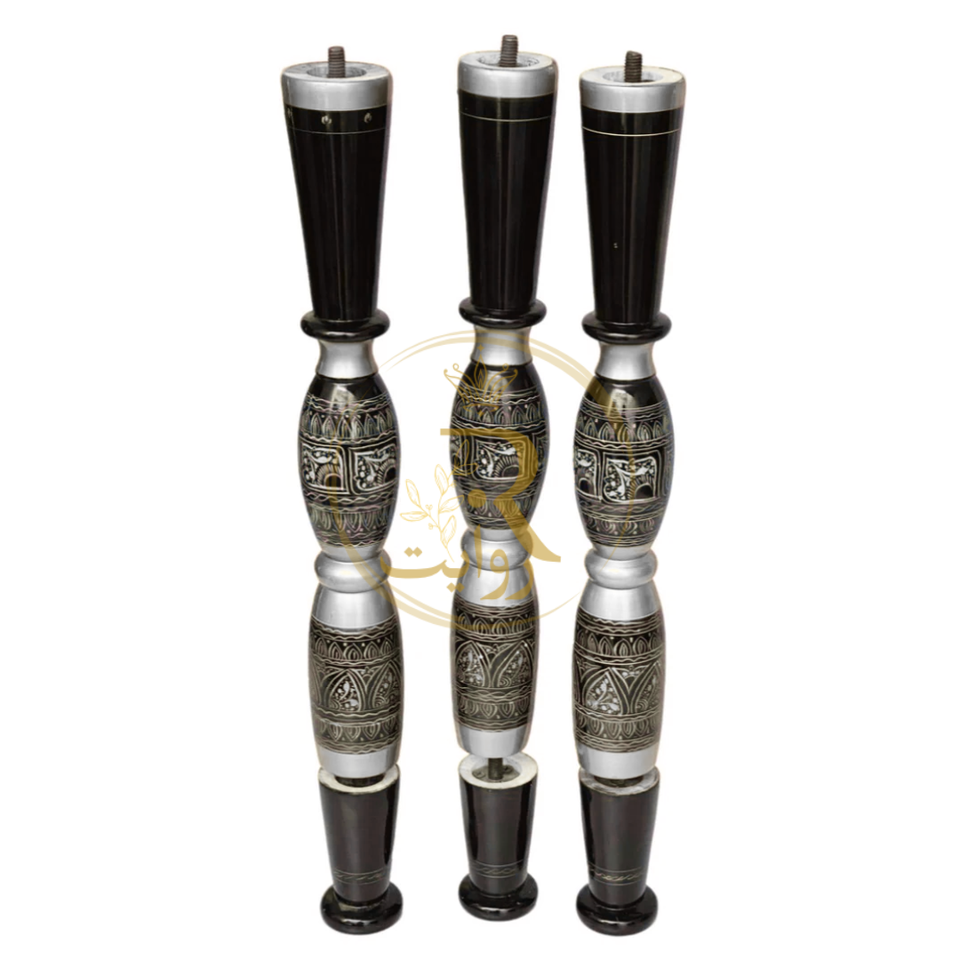 Handcrafted Black Naqshi Table & Umre-Khayam Set – 24-Inch 3-Leg Wooden Home Décor Table