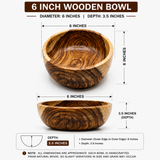 6 Inch Single Wooden Bowl Without Polish
