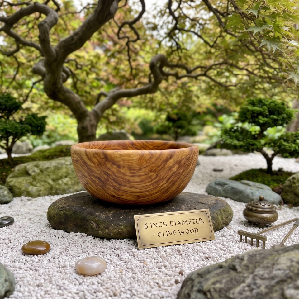 6 Inch Single Wooden Bowl With Polish