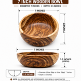 7 Inch Single Wooden Bowl Without Polish