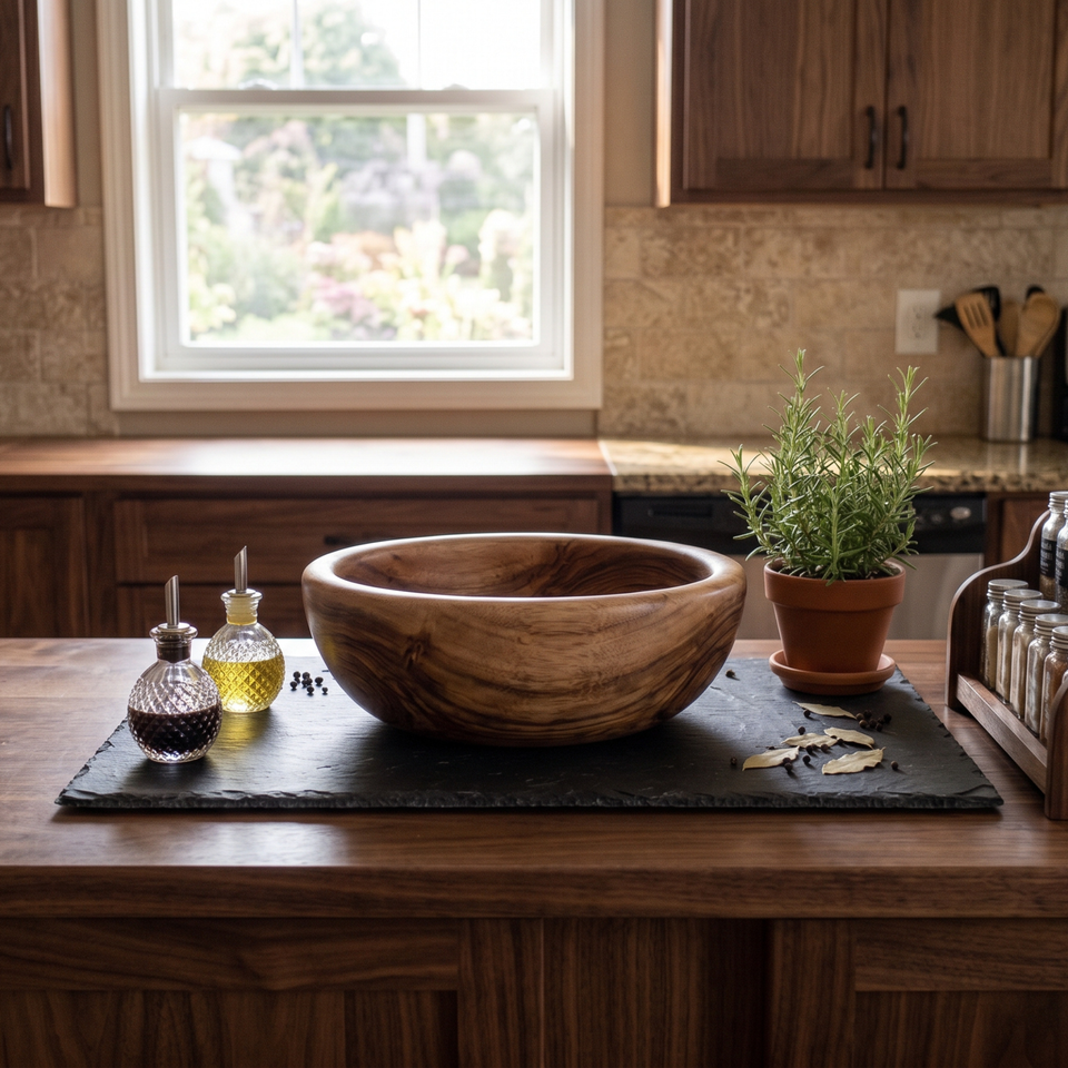 8 Inch Single Wooden Bowl Without Polish