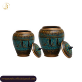 Naqashi Art Hand-Painted Round Wooden Coffee Table – 16" & 18"