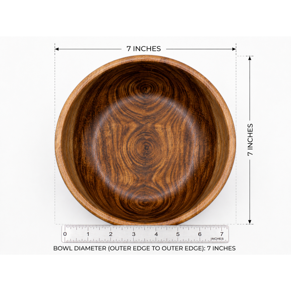 7 Inch Single Wooden Bowl Without Polish