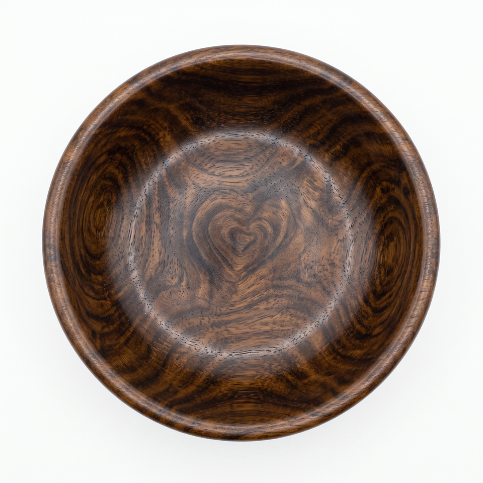 8 Inch Single Wooden Bowl With Polish