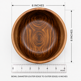 6 Inch Single Wooden Bowl With Polish