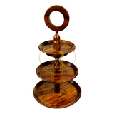 Handcrafted Sheesham Wood 3-Tiered Fruit & Cupcake Stand – Elegant Wooden Serving Stand for Kitchen & Events