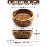 5 Inch Single Wooden Bowl Without Polish