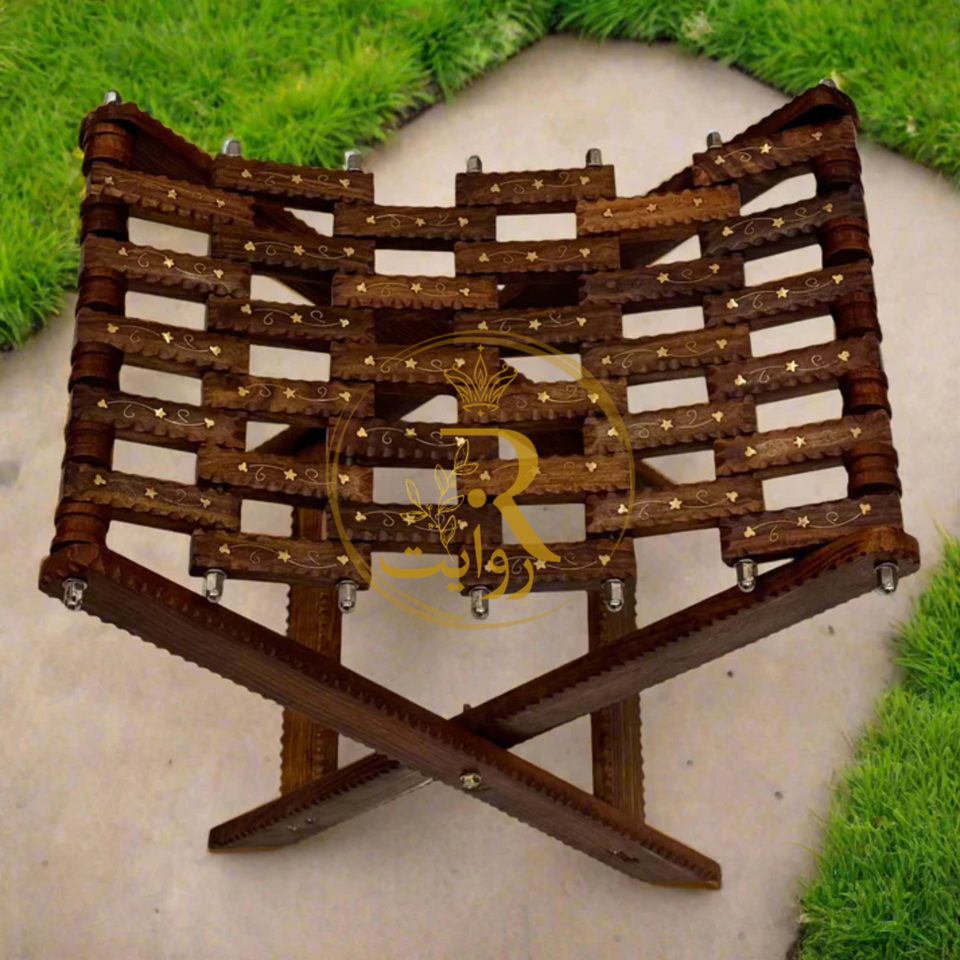 Handcrafted Wooden Foldable Stool – Portable, Durable & Traditional Seating