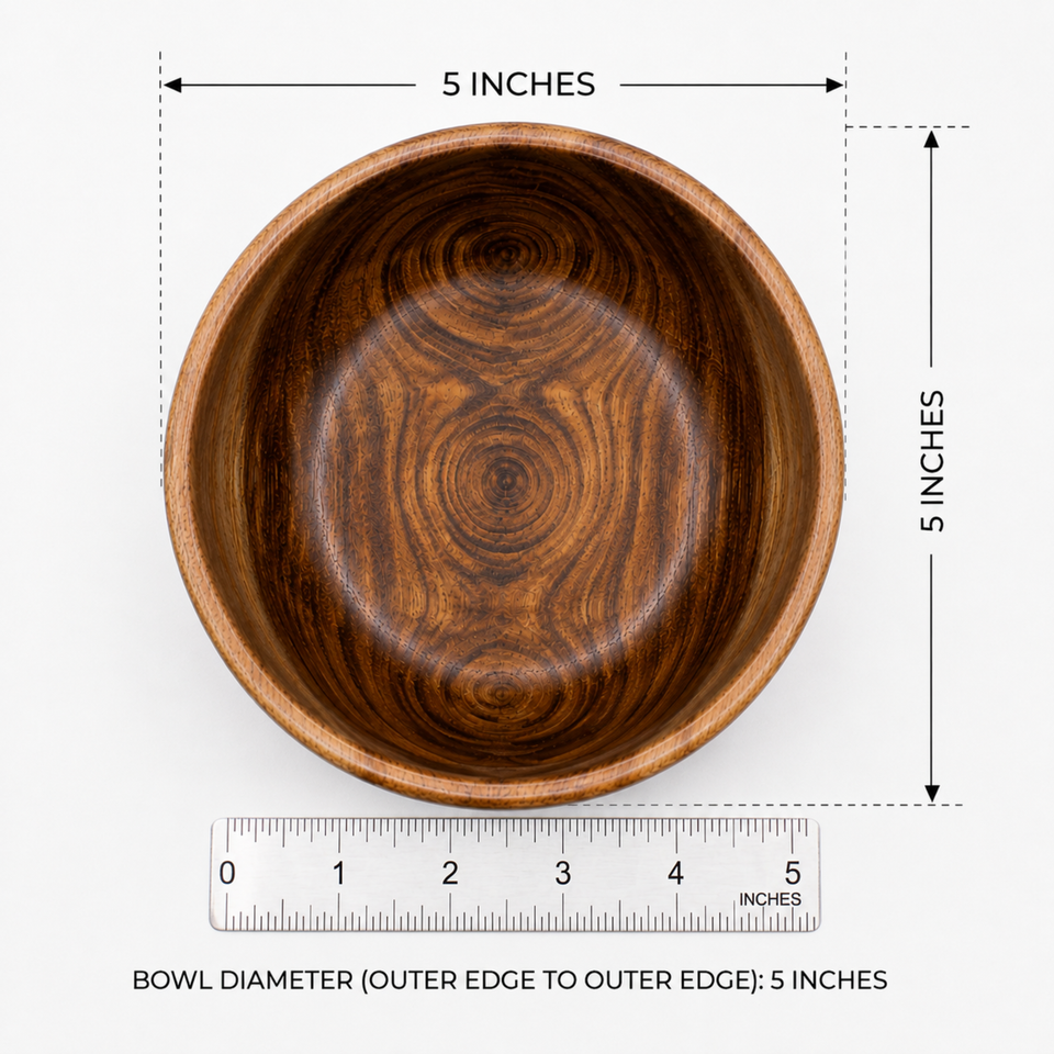 5 Inch Single Wooden Bowl Without Polish
