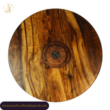 Hand-Carved Sheesham Wood Round Coffee Table