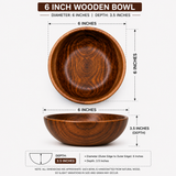 6 Inch Single Wooden Bowl With Polish