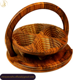 Handcrafted Foldable Wooden Dry Fruit Basket For Serving & Decor