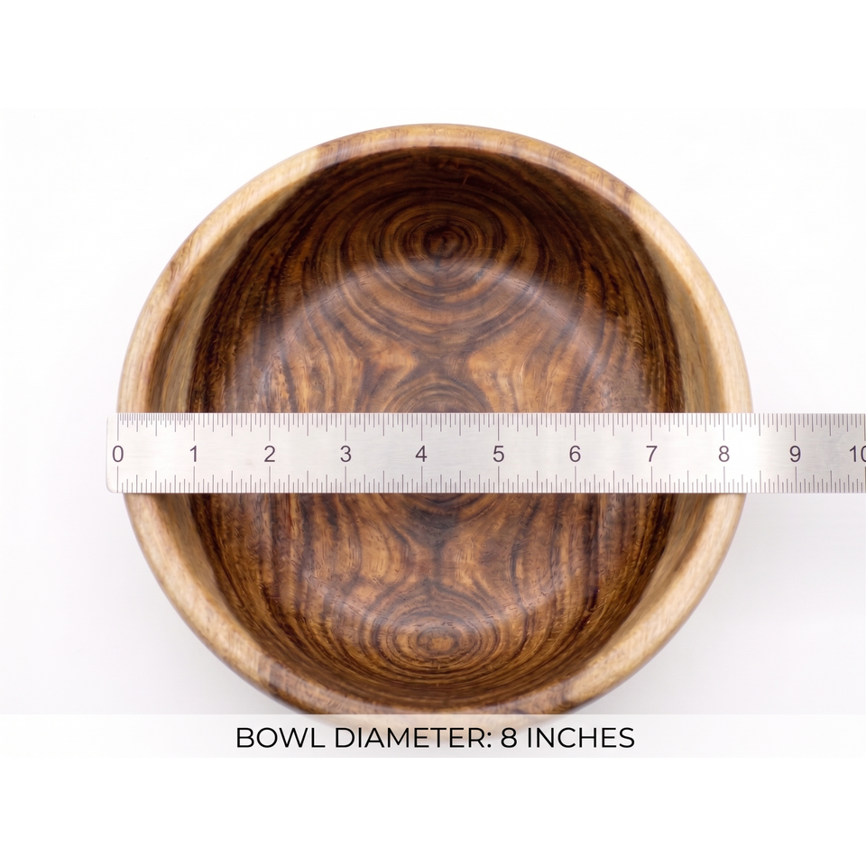 8 Inch Single Wooden Bowl Without Polish