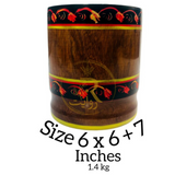 Wooden Handmade Mortar & Pestle (Chatu Danda) – Traditional Kitchen Tool