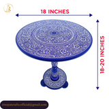 Naqashi Art Hand-Painted Round Wooden Coffee Table – 16" & 18"