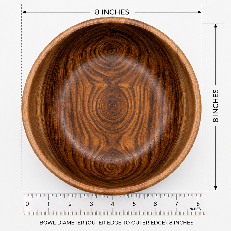 8 Inch Single Wooden Bowl With Polish