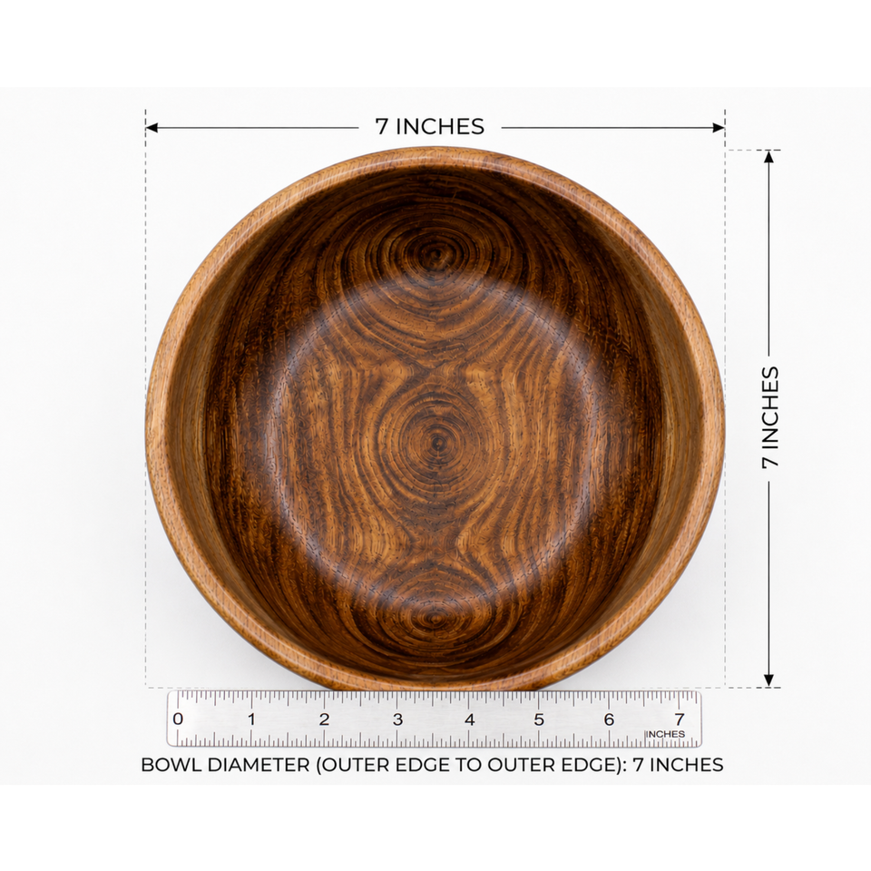 7 Inch Single Wooden Bowl With Polish