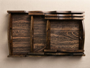 Lightweight Handcrafted Wooden Serving Tray Set of 3 (Base Solid MDF )