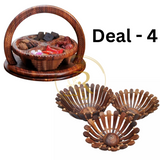 Deal-4 | Wooden Dry Fruit Basket & Set of 3  Fruit Baskets